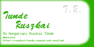 tunde ruszkai business card