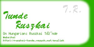 tunde ruszkai business card